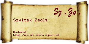 Szvitek Zsolt névjegykártya